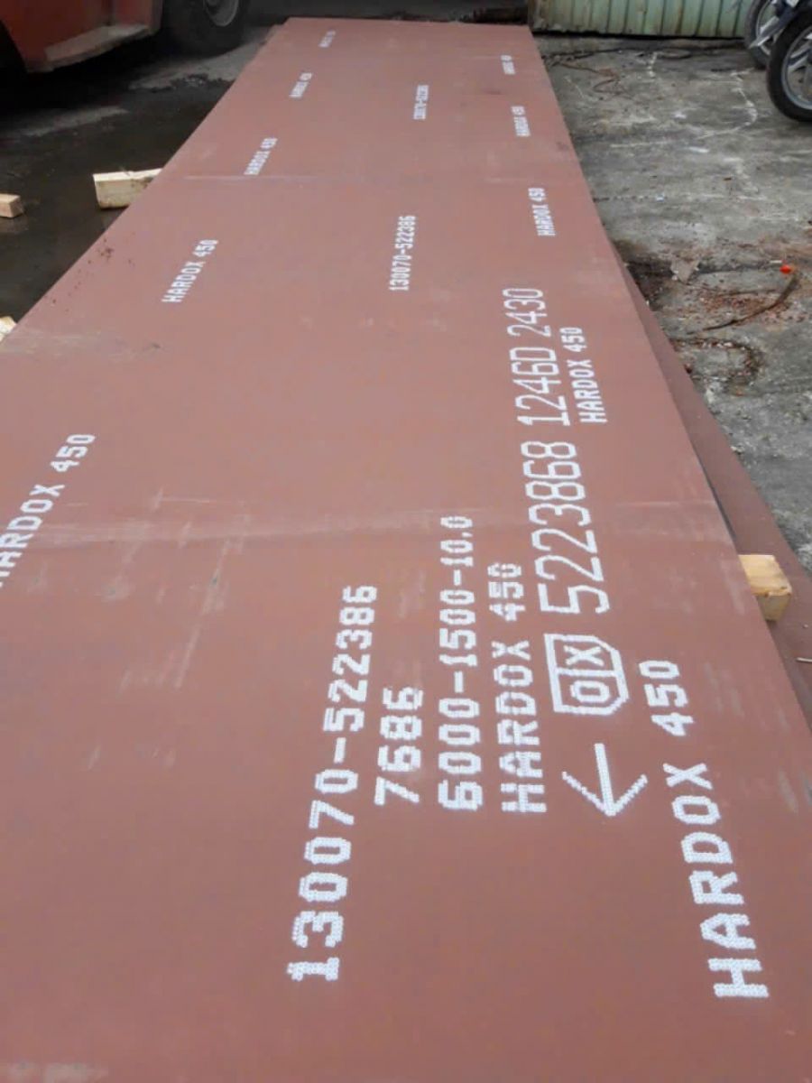 Thép tấm hardox 450 dày 10 x 1500 x 6000