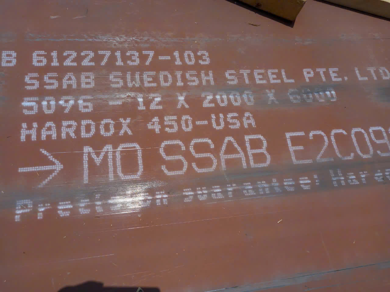Thép tấm hardox 450 dày 12 x 1500 x 6000